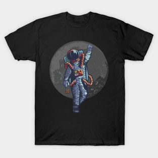 Drunk Astronaut Moon Drinking Alcohol Space T-Shirt